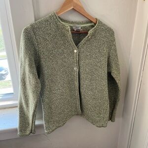 L.L. Bean Green Knit Cardigan